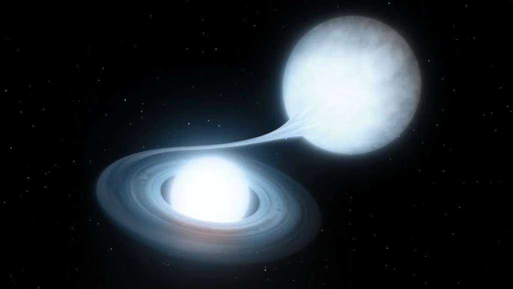 Observation of a Binary White Dwarf System with Mass Transfer