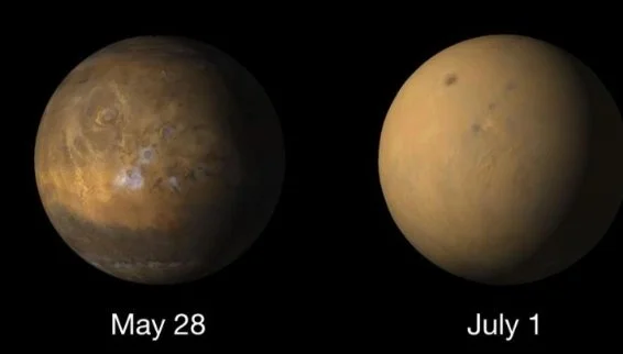 Solar Storms and Dust Storms: An Unexpected Connection on Mars